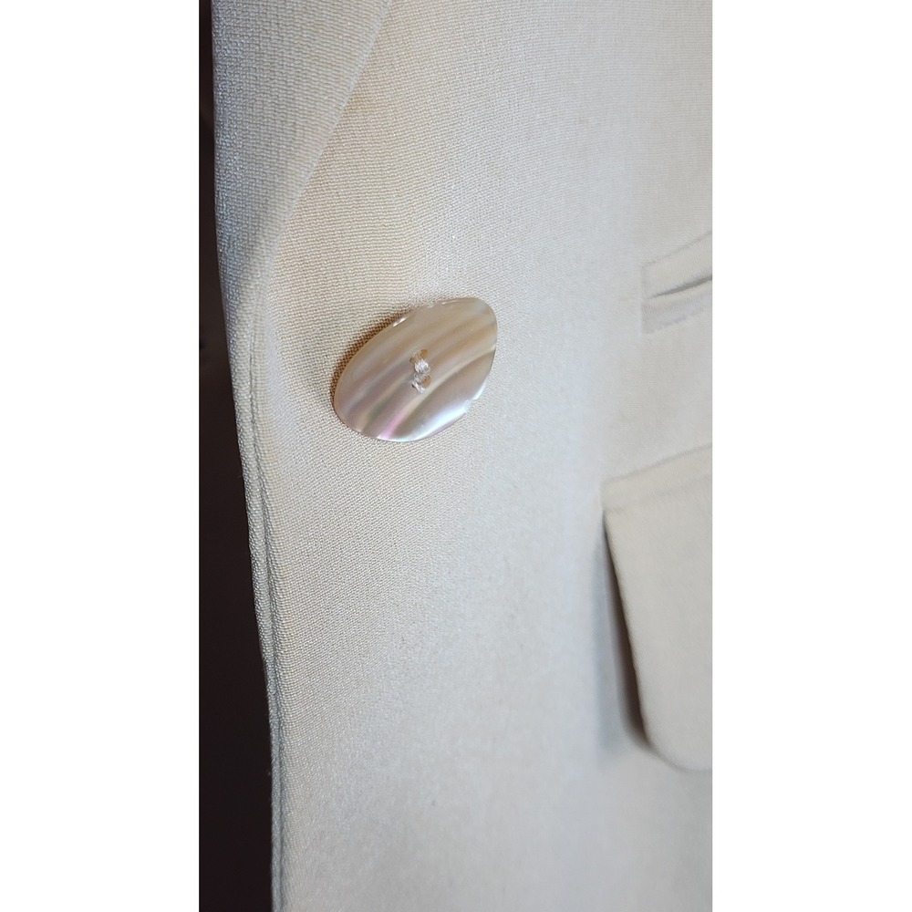 Dana Buchman Blazer 6 Silk‎ Cream Shawl Collar Longline Career Minimalist Luxury - Picture 6 of 8